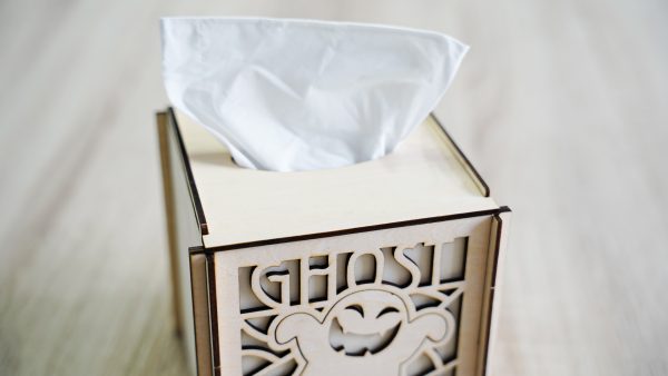 Halloween Ghost Themed Tissue Box Crafted with Spider X1 Laser Engraver