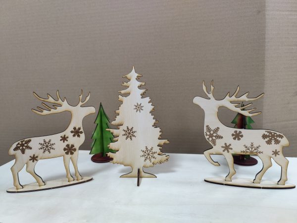 Christmas reindeer ornament made with the Spider X1 laser engraving machine