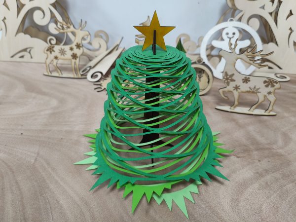 A Sparkling Cardstock Christmas Tree Crafted with Spider X1 Laser Engraving Machine