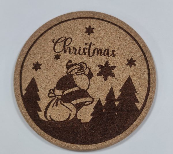 Christmas Santa Coaster made with Spider X1 Series Laser Engraver