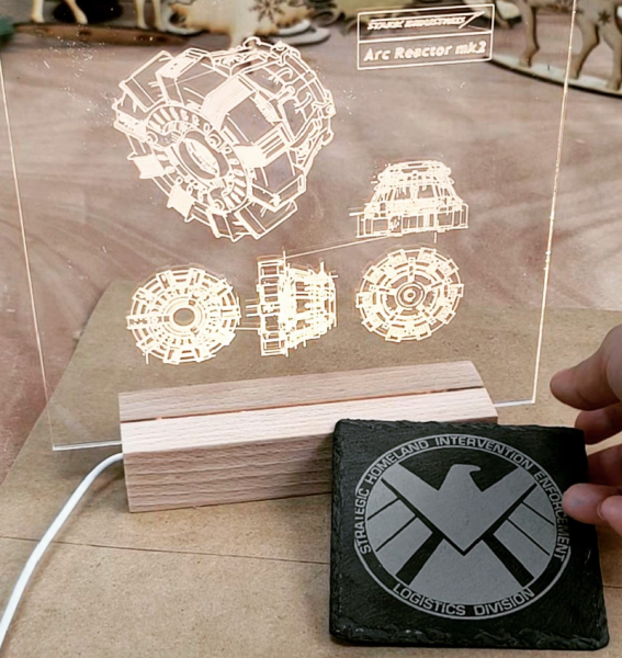 Amazing Marvel Engraving: The Spider A1 laser engraver carves iconic Marvel designs into rock slabs!