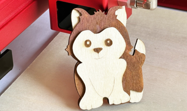 Layered Delight: Spider A1 Laser Engraving Unveils a Charming Canine Companion