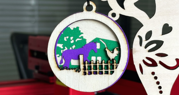 Exquisite Circular Decoration Engraved with Spider A1 Laser Engraving Machine