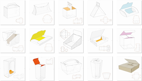 Gift box, cardboard box packaging, knife mold diagram template, cardboard box, candy unfolding diagram, AI vector